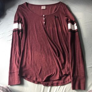 Maroon long sleeve t-shirt from PINK